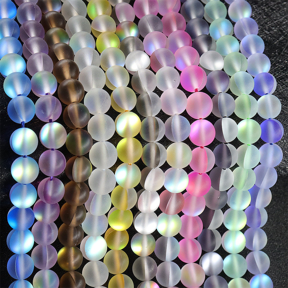 Wholesale Frosted Glitter Crystal Jade Agate Round String Beads